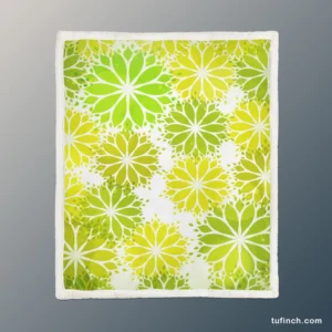 Green Leaves Floral Shape Concept Sherpa Fleece Blanket 1