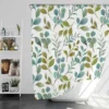 Green Leaves Watercolor Design Shower Curtain