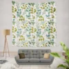 Green Leaves Watercolor Design Wall Tapestry