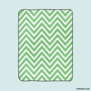 Green Lines Chevron Design Fleece Blanket 1