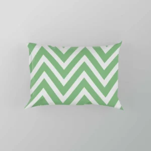 Green Lines Chevron Design Pillow Case