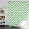 Green Lines Chevron Design Shower Curtain