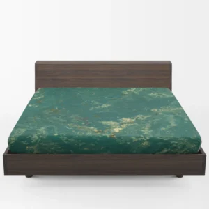 Green Marble Texture Design Fitted Sheet 1