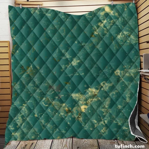 Green Marble Texture Design Quilt Blanket