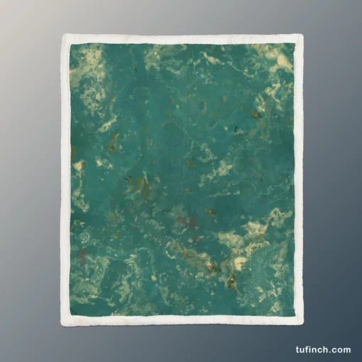 Green Marble Texture Design Sherpa Fleece Blanket 1