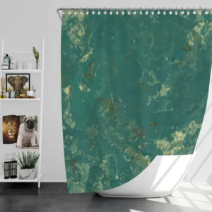 Green Marble Texture Design Shower Curtain