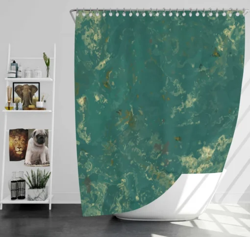 Green Marble Texture Design Shower Curtain