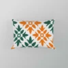 Green Orange Ikat Pattern Pillow Case