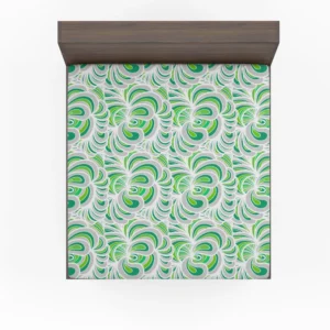 Green Paisley Mix Abstract Pattern Fitted Sheet