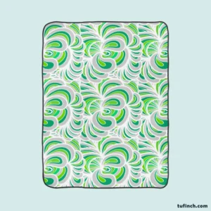 Green Paisley Mix Abstract Pattern Fleece Blanket 1