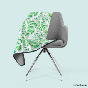 Green Paisley Mix Abstract Pattern Fleece Blanket 2