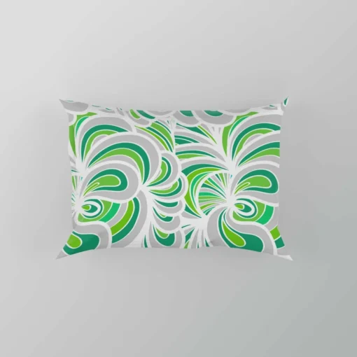 Green Paisley Mix Abstract Pattern Pillow Case