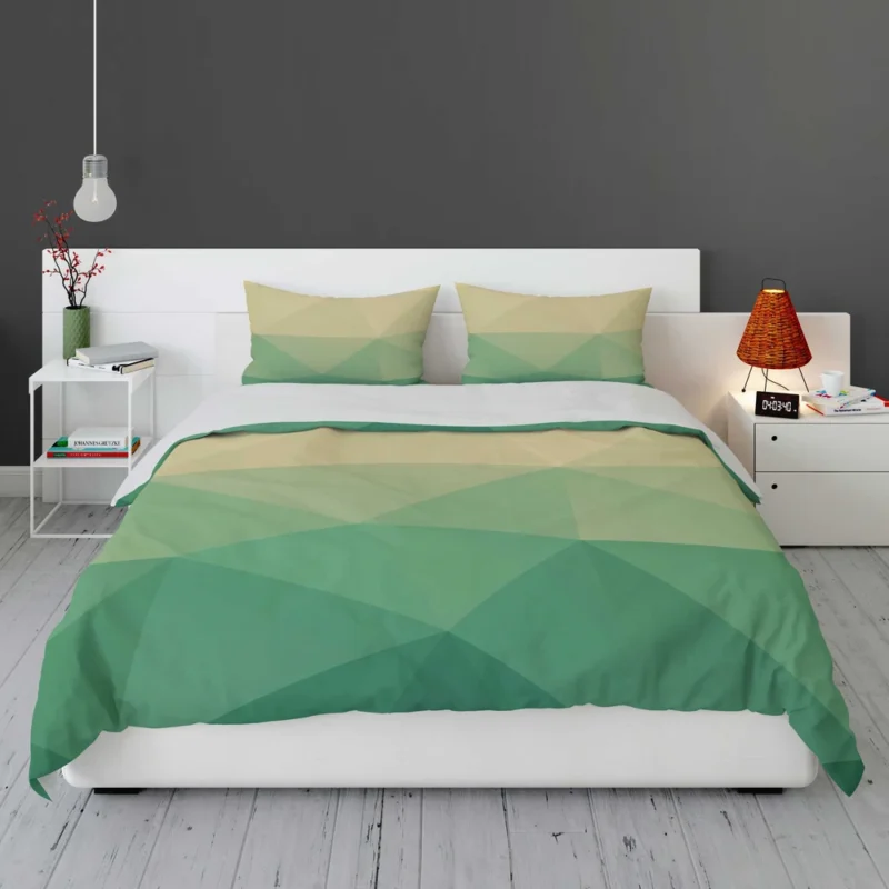 Green Polygonal Background Design Bedding Set 1