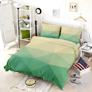 Green Polygonal Background Design Bedding Set