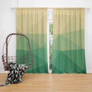 Green Polygonal Background Design Curtain