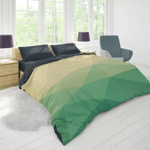 Green Polygonal Background Design Duvet Cover 1