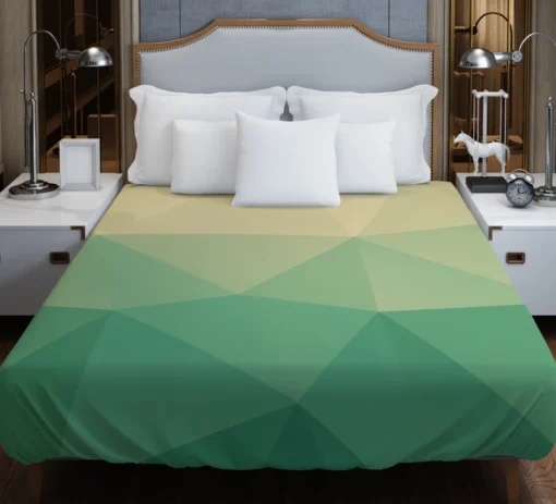 Green Polygonal Background Design Duvet Cover