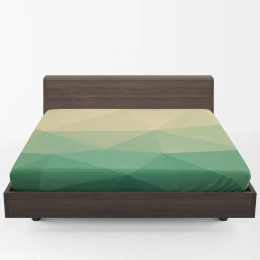 Green Polygonal Background Design Fitted Sheet 1