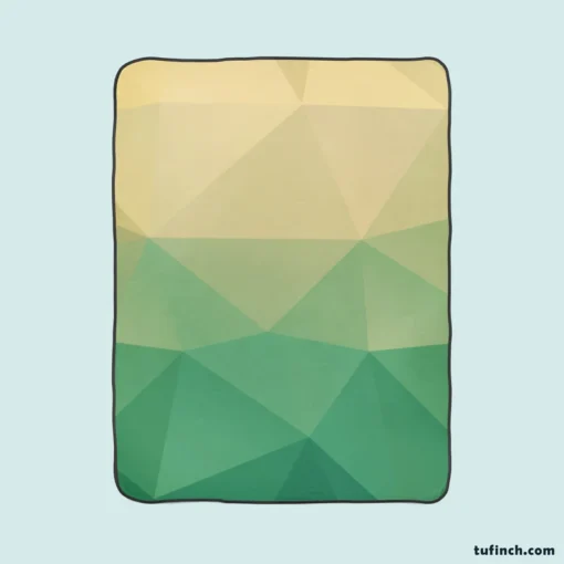 Green Polygonal Background Design Fleece Blanket 1