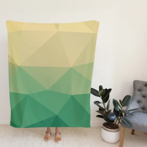 Green Polygonal Background Design Fleece Blanket