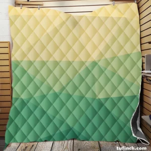 Green Polygonal Background Design Quilt Blanket