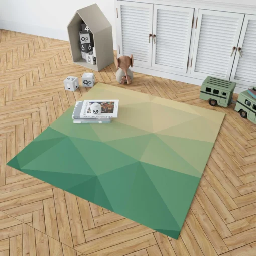 Green Polygonal Background Design Rug 1