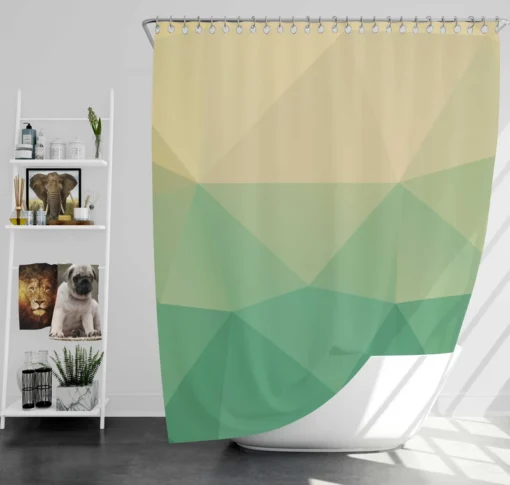 Green Polygonal Background Design Shower Curtain