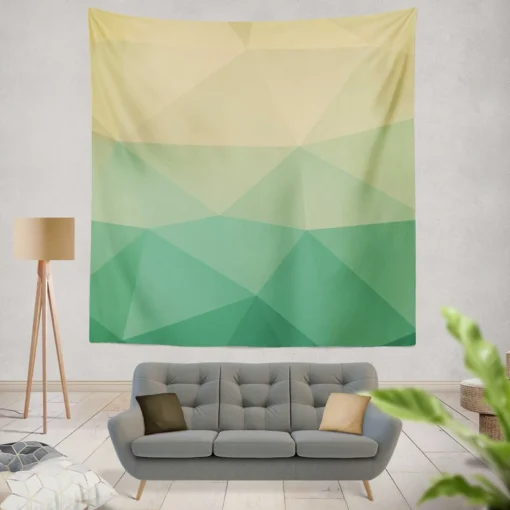 Green Polygonal Background Design Wall Tapestry