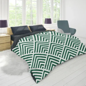 Green Rhombuses Pattern Duvet Cover 1