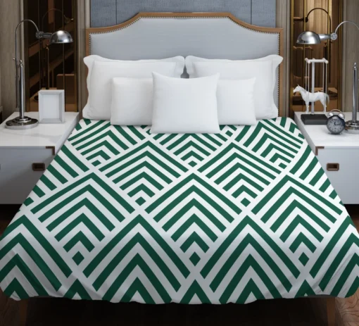 Green Rhombuses Pattern Duvet Cover