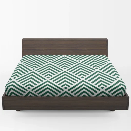 Green Rhombuses Pattern Fitted Sheet 1