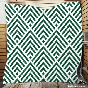 Green Rhombuses Pattern Quilt Blanket