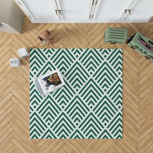 Green Rhombuses Pattern Rug