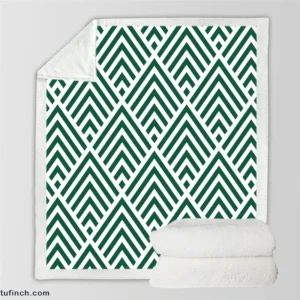 Green Rhombuses Pattern Sherpa Fleece Blanket