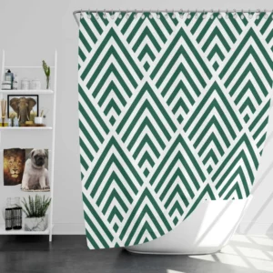 Green Rhombuses Pattern Shower Curtain