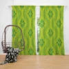 Green Thai Floral Design Curtain