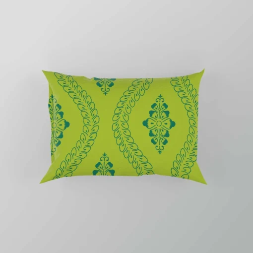 Green Thai Floral Design Pillow Case