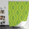 Green Thai Floral Design Shower Curtain