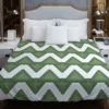 Green Wavy Chevron Duvet Cover