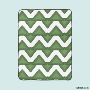 Green Wavy Chevron Fleece Blanket 1