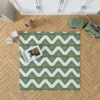 Green Wavy Chevron Rug