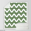 Green Wavy Chevron Sherpa Fleece Blanket