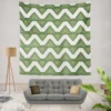 Green Wavy Chevron Wall Tapestry