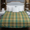 Green Yellow Checkered Stripes Pattern Duvet Cover