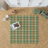 Green Yellow Checkered Stripes Pattern Rug