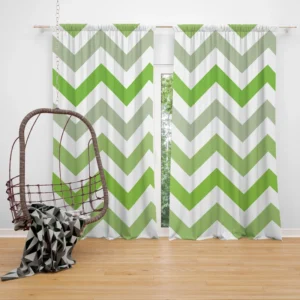 Green Zigzag Pattern Curtain