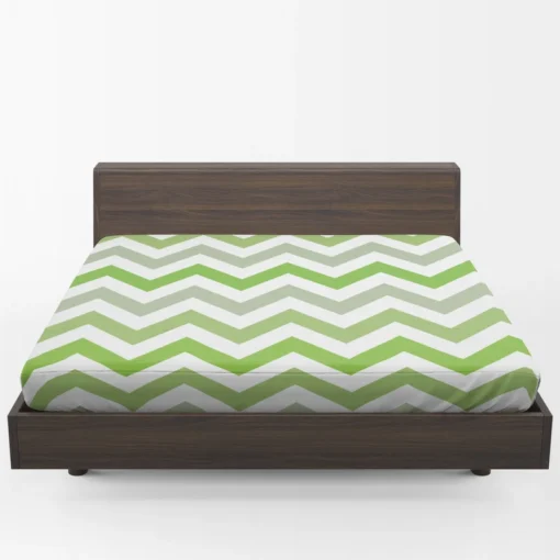 Green Zigzag Pattern Fitted Sheet 1