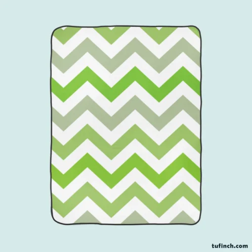 Green Zigzag Pattern Fleece Blanket 1