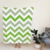 Green Zigzag Pattern Fleece Blanket