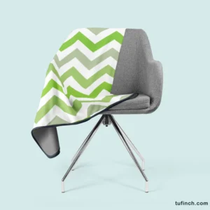 Green Zigzag Pattern Fleece Blanket 2